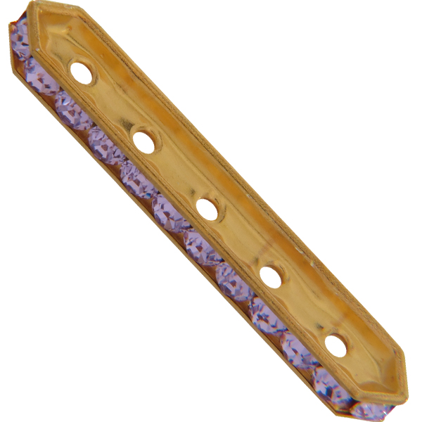 Dreamtime Crystal DC 77730 Rondelle Spacer Bars 5 Hole Violet/Gold