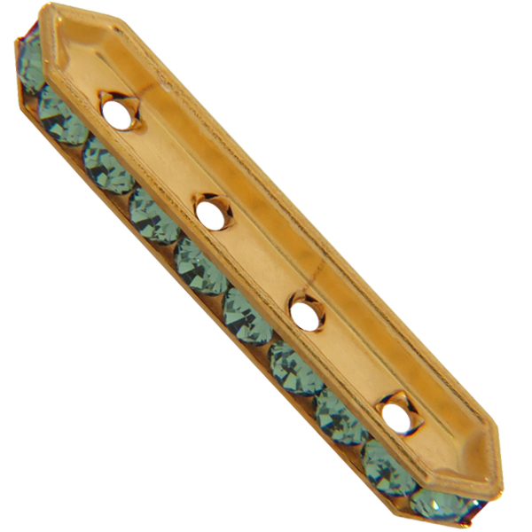 Dreamtime Crystal DC 77725 Rondelle Spacer Bars 4 Hole Erinite/Gold