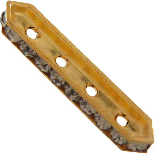 Dreamtime Crystal DC 77725 Rondelle Spacer Bars 4 Hole Greige/Gold