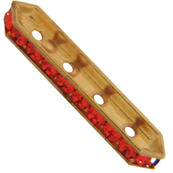 Dreamtime Crystal DC 77725 Rondelle Spacer Bars 4 Hole Hyacinth/Gold