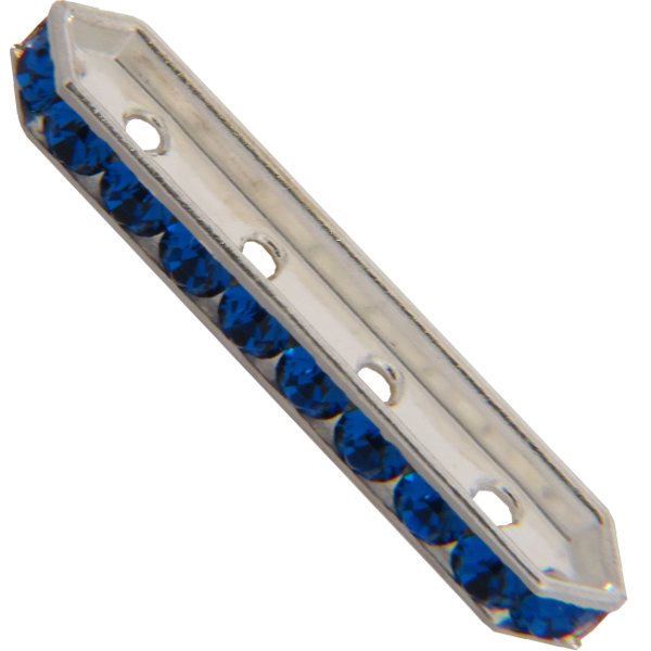 Dreamtime Crystal DC 77725 Rondelle Spacer Bars 4 Hole Capri Blue/Silver