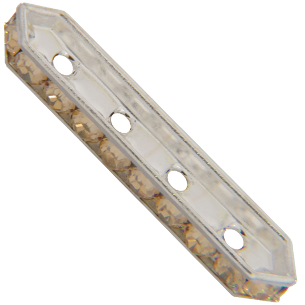 Dreamtime Crystal DC 77725 Rondelle Spacer Bars 4 Hole Golden Shadow/Silver