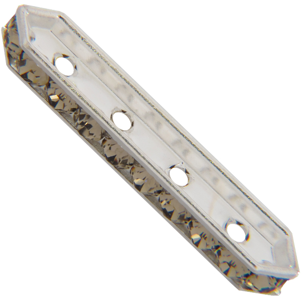 Dreamtime Crystal DC 77725 Rondelle Spacer Bars 4 Hole Greige/Silver