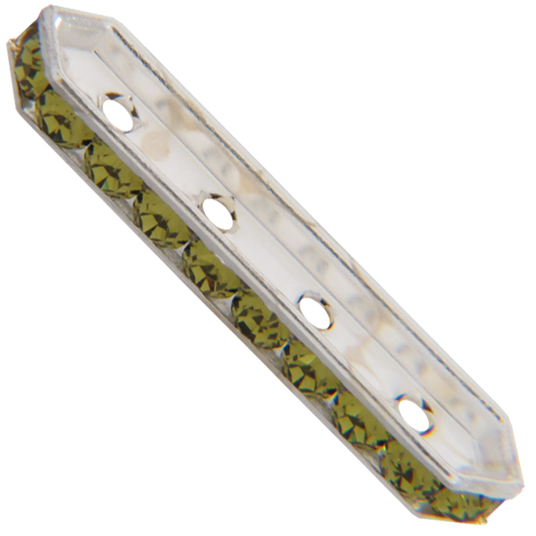 Dreamtime Crystal DC 77725 Rondelle Spacer Bars 4 Hole Khaki/Silver