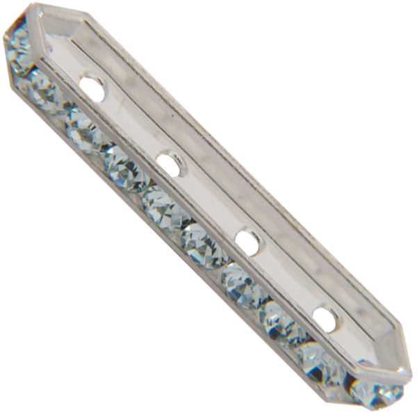 Dreamtime Crystal DC 77725 Rondelle Spacer Bars 4 Hole Light Azore/Silver