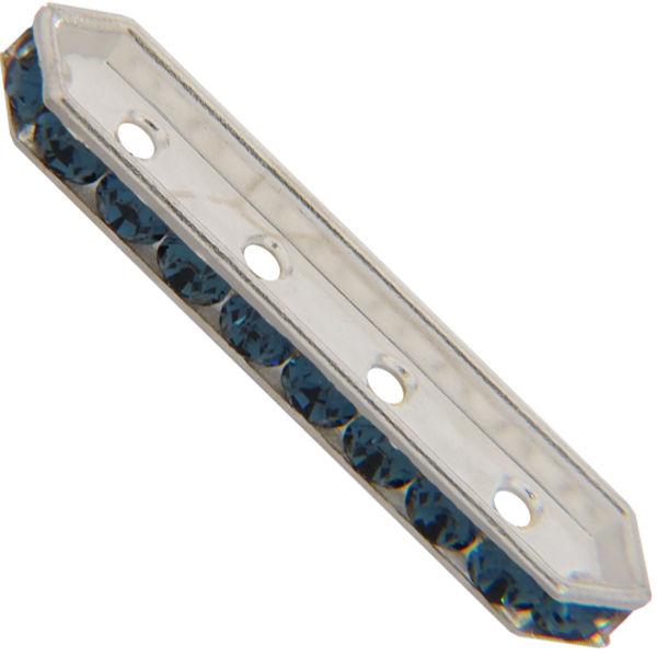 Dreamtime Crystal DC 77725 Rondelle Spacer Bars 4 Hole Montana/Silver