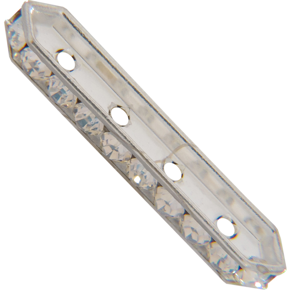 Dreamtime Crystal DC 77725 Rondelle Spacer Bars 4 Hole Moonlight/Silver