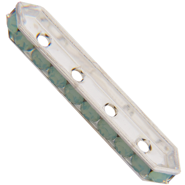 Dreamtime Crystal DC 77725 Rondelle Spacer Bars 4 Hole Pacific Opal/Silver