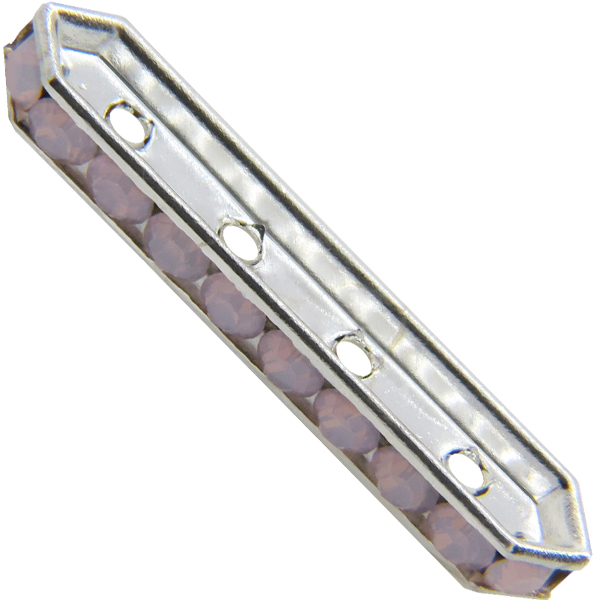 Dreamtime Crystal DC 77725 Rondelle Spacer Bars 4 Hole Rose Water Opal/Silver