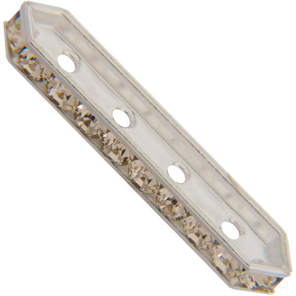 Dreamtime Crystal DC 77725 Rondelle Spacer Bars 4 Hole Silk/Silver