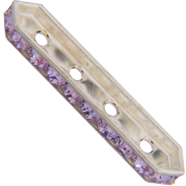 Dreamtime Crystal DC 77725 Rondelle Spacer Bars 4 Hole Violet/Silver