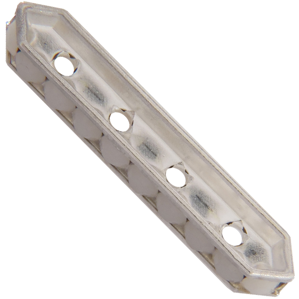 Dreamtime Crystal DC 77725 Rondelle Spacer Bars 4 Hole White Alabaster/Silver