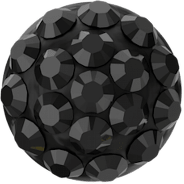 Dreamtime Crystal 86601 Cabochon Pav&eacute; Jet on Black 6mm