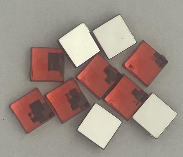 Acrylic Checkerboard Square Rhinestones 10mm Coral