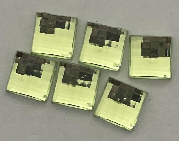 Acrylic Checkerboard Square Rhinestones 10mm Peridot