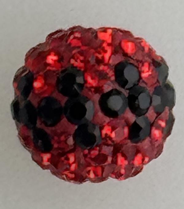 Round Pave Bead with 2.0mm hole, Alora Crystals Light Siam/Jet 8 mm