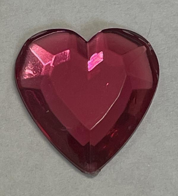 Acrylic Flatback Rhinestones Heart Shaped 15mm Fuchsia