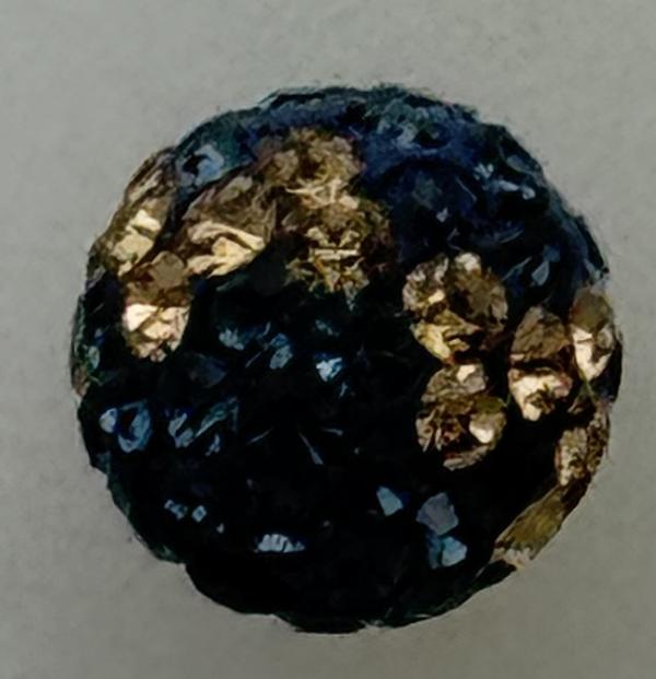 Round Pave Bead with 2.0mm hole, Alora Crystals Montana/Light Colorado Topaz 8 mm