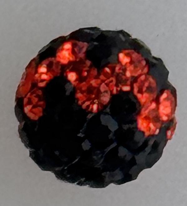 Round Pave Bead with 2.0mm hole, Alora Crystals Jet/Hyacinth 8 mm