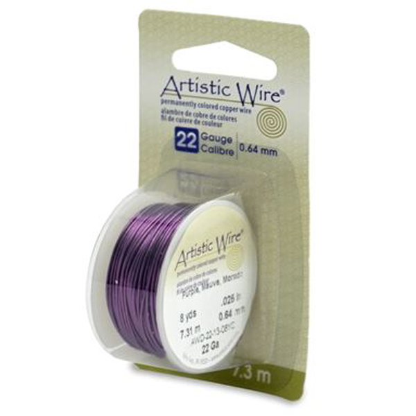 Artistic Wire, 22 Gauge (0.64mm), Purple, 8 yd