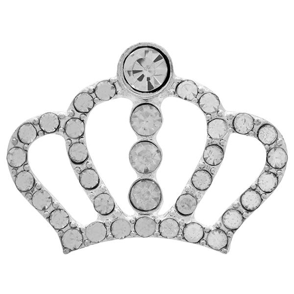 Silver and Rhinestone Crown Embellishment Height 24mm x 33mm Wide.