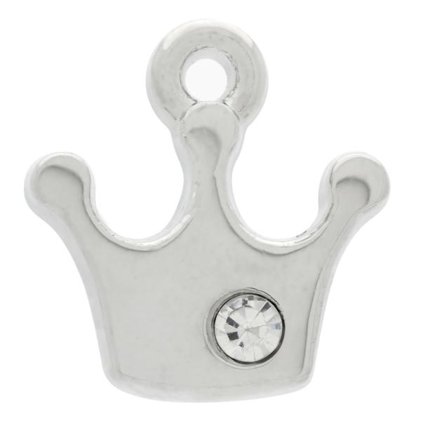 Silver Tiara with Crystal Dangle Charm