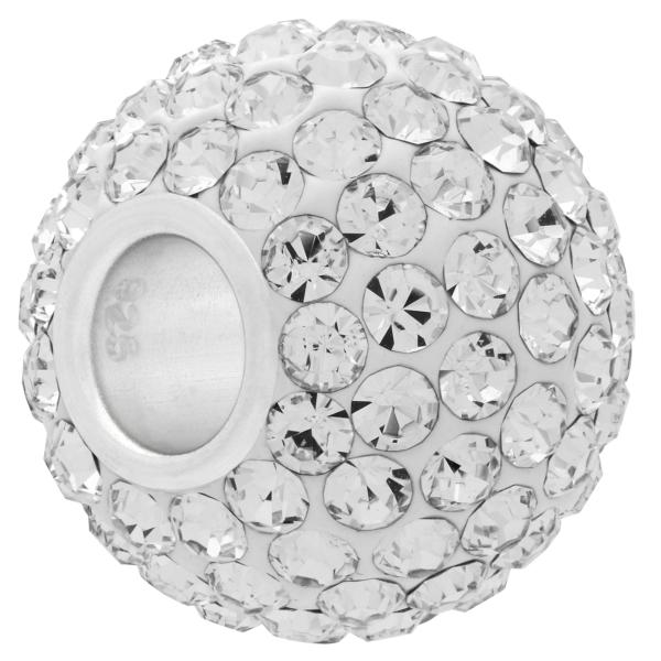 XL Large Hole Pave Bead with 12 mm wide Sterling Silver Core, Alora