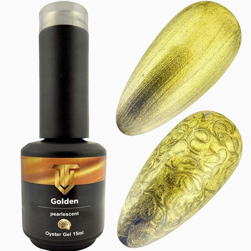 Tino Vo Color Gel Polish, Golden Pearlescent Oyster Gel