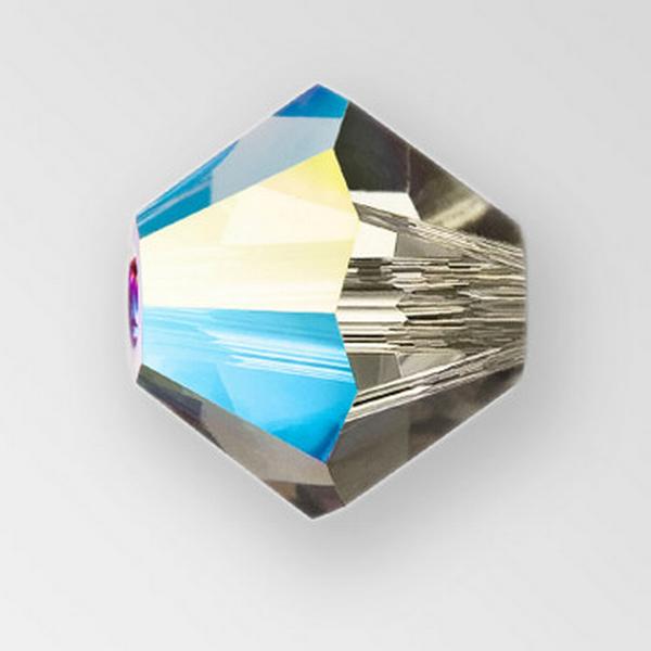 Preciosa 451 69 302 Bicone Bead 4mm Black Diamond Glitter 