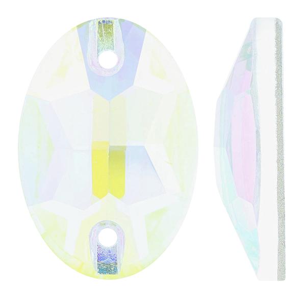 Bling! 3210 Oval Shape Faceted Sew On, Crystal AB 16x11mm