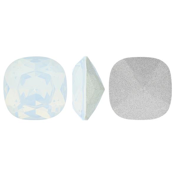 Bling! 4470 Crystal Square Cushion-Cut Fancy Stone, White Opal 12mm