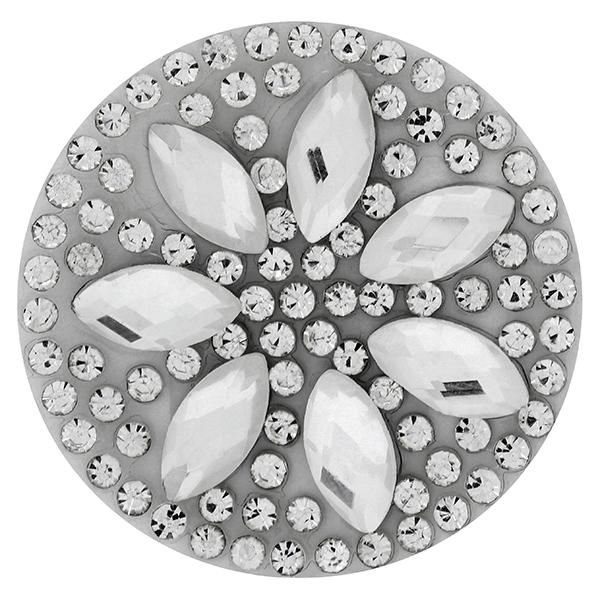 Rhinestone Round Iron On Applique Patch Crystal 1 1/2"