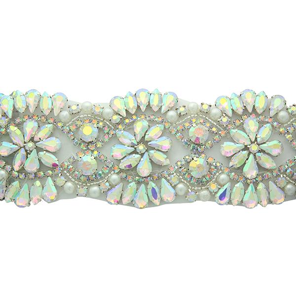 Crystal AB/Silver Rhinestone Trim