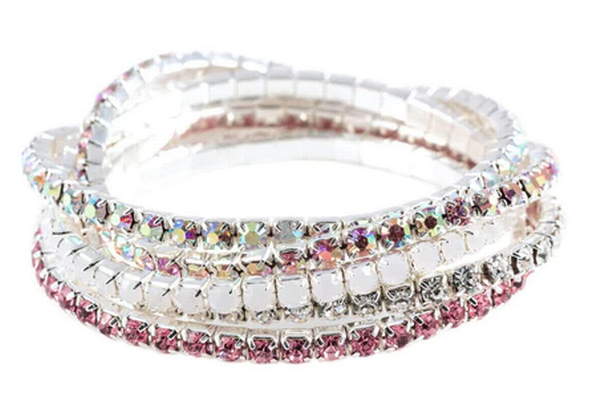 Cotton Candy Rhinestone Buncher Bracelets