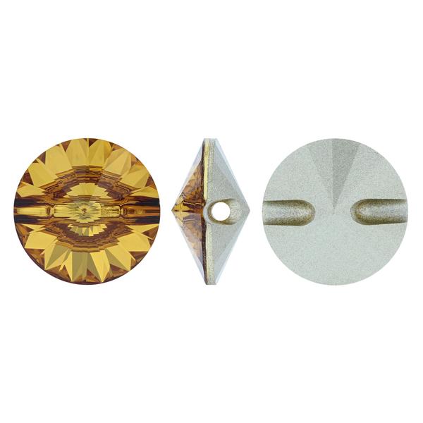Swarovski 3015 Rivoli Buttons 14mm Light Amber