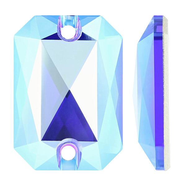 Dreamtime Crystal 3252 Emerald Cut Sew-on Stone Magical Blue Shimmer 20x14mm