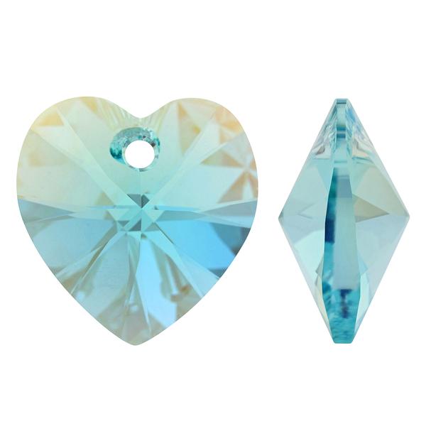 Dreamtime Crystal DC 6228 Heart Pendant Light Turquoise Shimmer 10.3x10mm