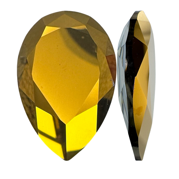 Swarovski 4327 Large Pear Shaped Fancy Stone Crystal Dorado Unfoiled 30x20mm