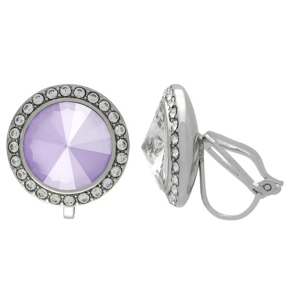 Crystalized with Dreamtime Crystal Clip-On Earrings for Dance Crystal Lilac/Crystal 17mm