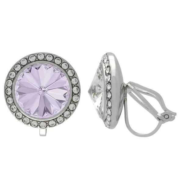 Crystalized with Dreamtime Crystal Clip-On Earrings for Dance Smoky Mauve/Crystal 19mm