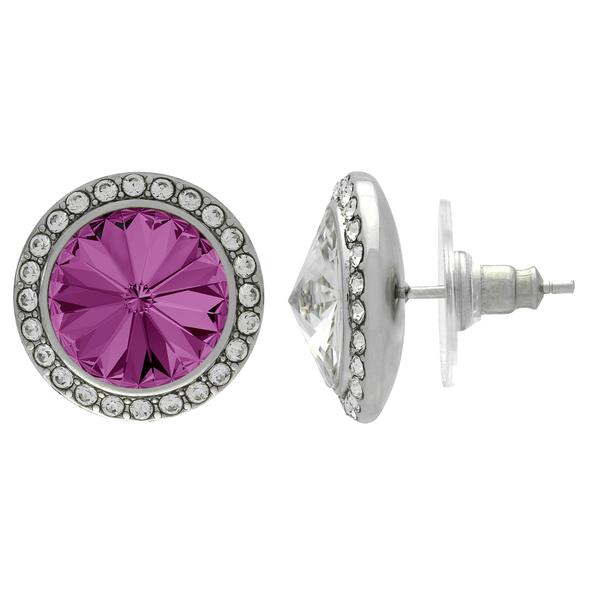 Crystalized with Dreamtime Crystal Stud Earrings for Dance Amethyst/Crystal 15mm