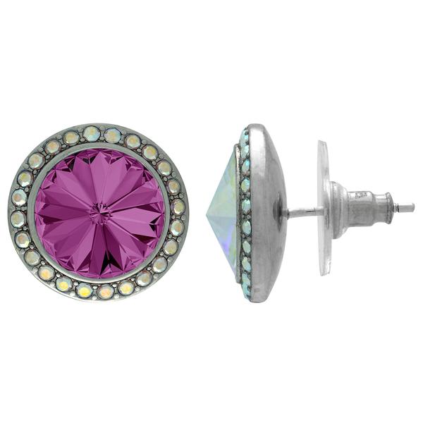 Crystalyzed with Dreamtime Crystal Stud Earrings for Dance Amethyst/Crystal AB 11mm