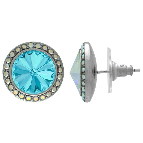 Crystalyzed with Dreamtime Crystal Stud Earrings for Dance Aquamarine/Crystal AB 11mm