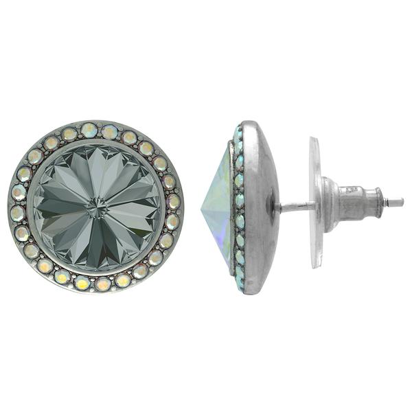 Crystalyzed with Dreamtime Crystal Stud Earrings for Dance Black Diamond/Crystal AB 13mm