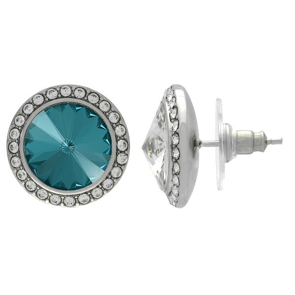 Crystalized with Dreamtime Crystal Stud Earrings for Dance Blue Zircon/Crystal 11mm
