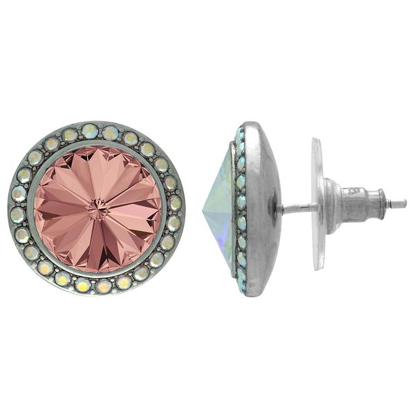 Crystalyzed with Dreamtime Crystal Stud Earrings for Dance Blush Rose/Crystal AB 13mm