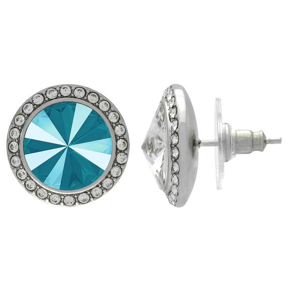 Crystalized with Dreamtime Crystal Stud Earrings for Dance Crystal Azure Blue/Crystal 19mm