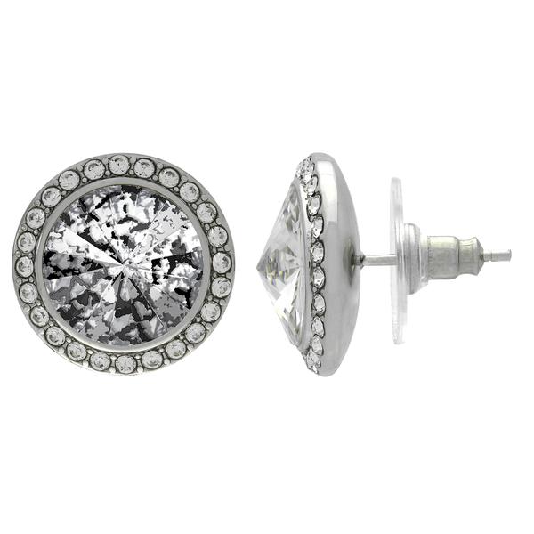 Crystalized with Dreamtime Crystal Stud Earrings for Dance Crystal Black Patina/Crystal 17mm