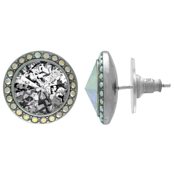 Crystalyzed with Dreamtime Crystal Stud Earrings for Dance Crystal Black Patina/Crystal AB 13mm