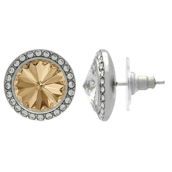 Crystalized with Dreamtime Crystal Stud Earrings for Dance Crystal Golden Shadow/Crystal 11mm
